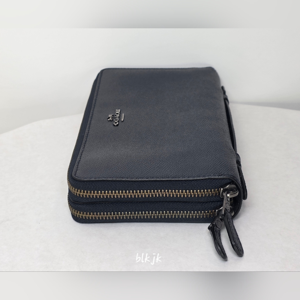 Coach Crossgrain Double Zip Travel Wallet *Blue* NWOT - Picture 6 of 16